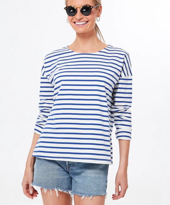Pomander Place Tops - Pomander Place Hayden Blue Stripe Long Sleeve Tee (M) Tuckernuck